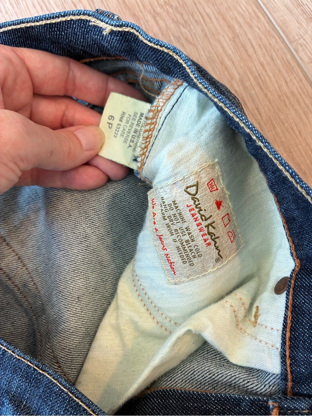 David Kahn Women's Dark Blue Bootcut Jeans medium rise 6p EUC embroidered pocket - Picture 4 of 6